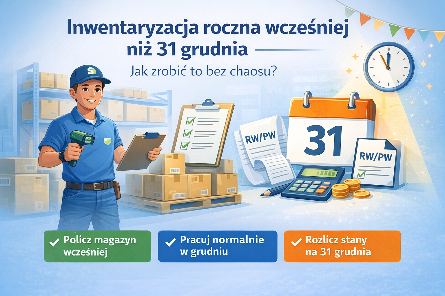 Inwentaryzacja roczna wcześniej niż 31 grudnia – jak zrobić to bez chaosu?